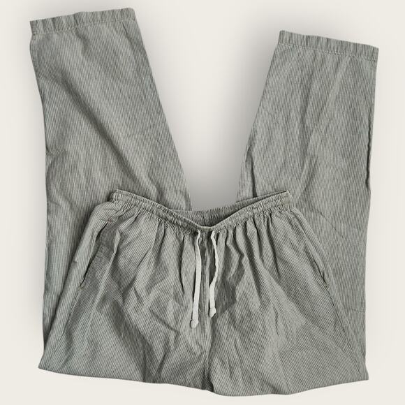 Croft & Barrow Lounge Pants Men's Sz M Gray/light Green Striped VTG USA Made 90s - Picture 1 of 7